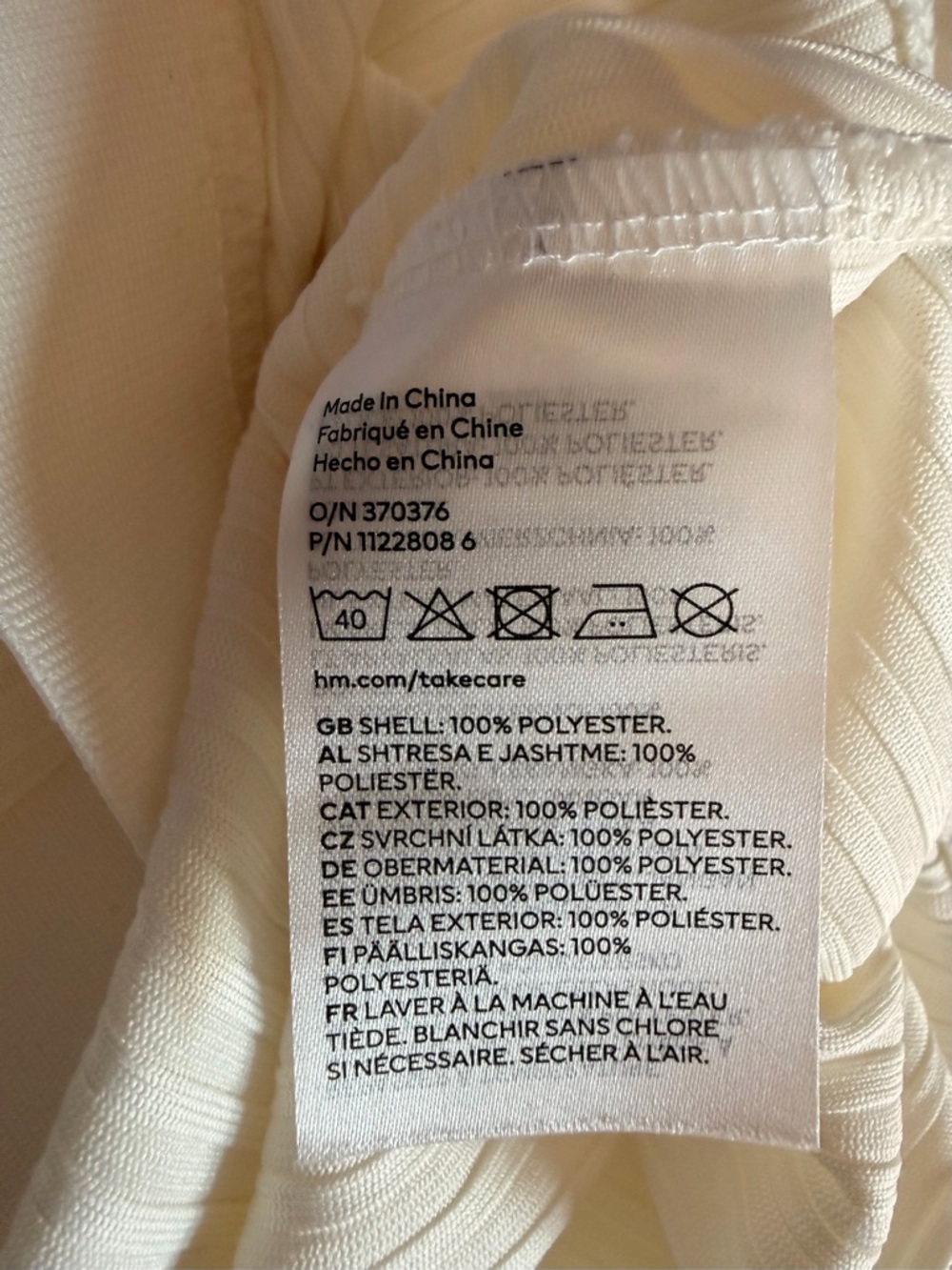 H&M Ribbed Button-Front Midi Dress in Cream - Picture 4 of 5